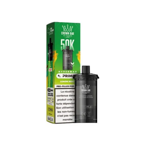 Cartouche pré remplie Hyper Max Prime Crown Bar 50K Al Fakher Lemon Mint