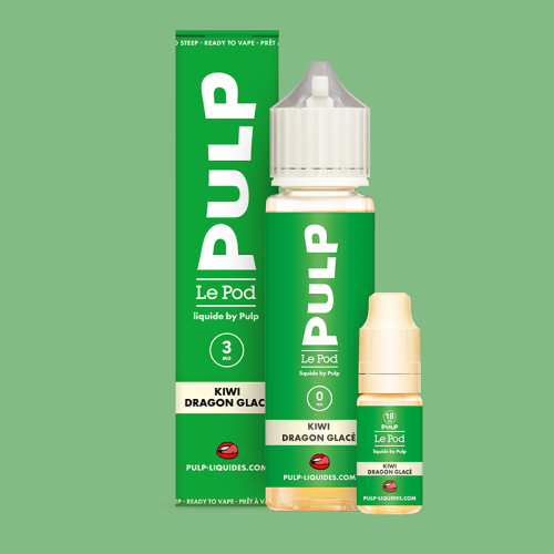 Pack 60mL Kiwi Dragon Glace Le Pod Liquide Pulp - 03 mg + 1x10mL 18mg