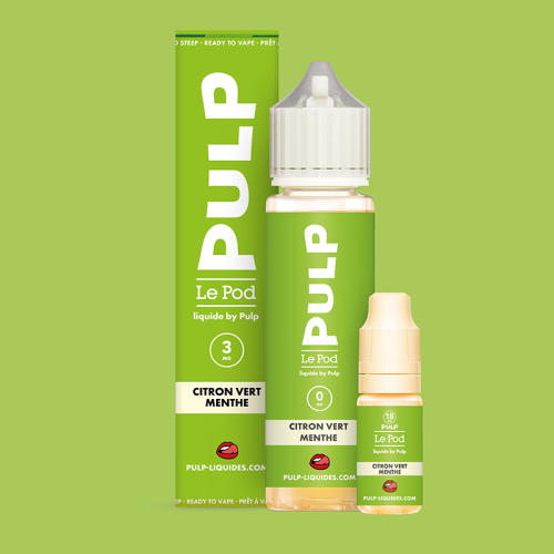 Pack 60mL Citron Vert Menthe Le Pod Liquide Pulp - 06 mg + 2x10mL 18mg
