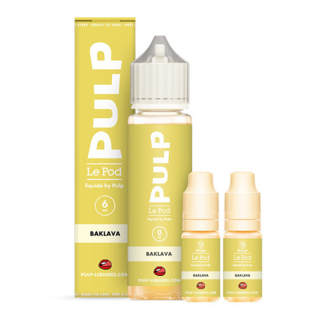 Pack 60mL Baklava Le Pod Liquide Pulp - 06 mg + 2x10mL 18mg