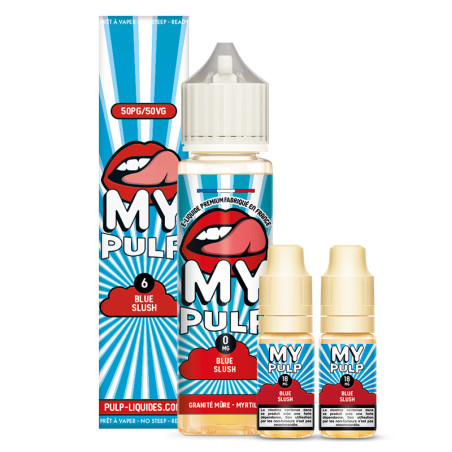 Pack 60ml Blue Slush My Pulp - 03 mg + 1x10mL 18mg
