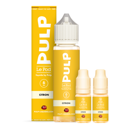 Pack 60mL Citron Le Pod Liquide Pulp - 06 mg + 2x10mL 18mg