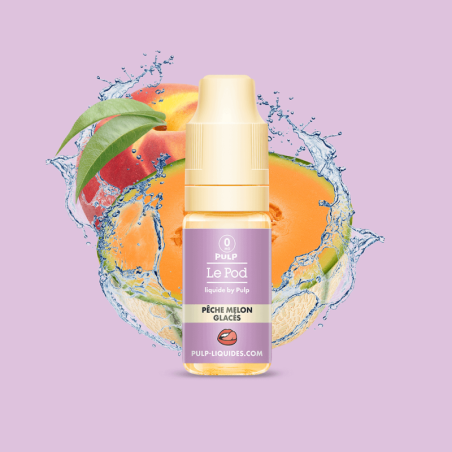 Pack 60ml Peche Melon Glaces Le Pod Liquide Pulp - 06 mg + 2x10mL 18mg
